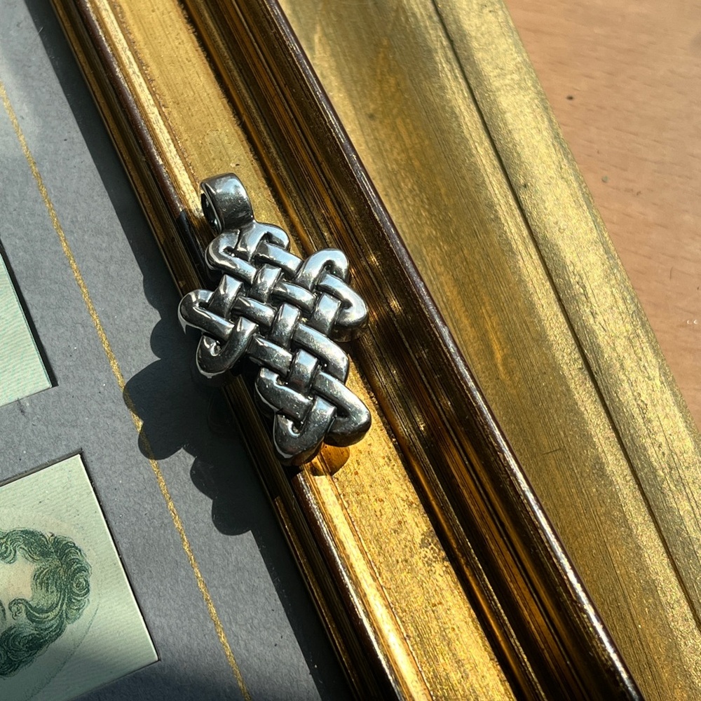 Sterling Silver Celtic Braided Cross Pendant - image 2